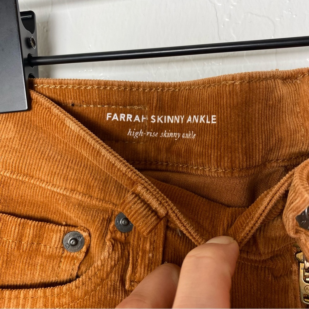 AG Golden Brown Corduroy Farrah Skinny Ankle Pants - Picture 6 of 11